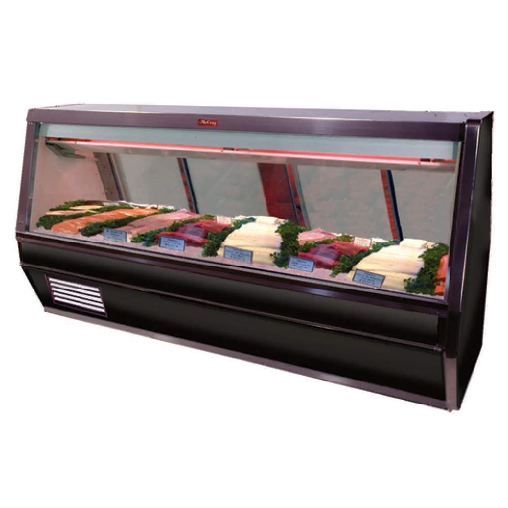 Howard-McCray SC-CFS40E-10-BE-LED 124-1/2 Inch Fish Poultry Service Case with Straight Glass