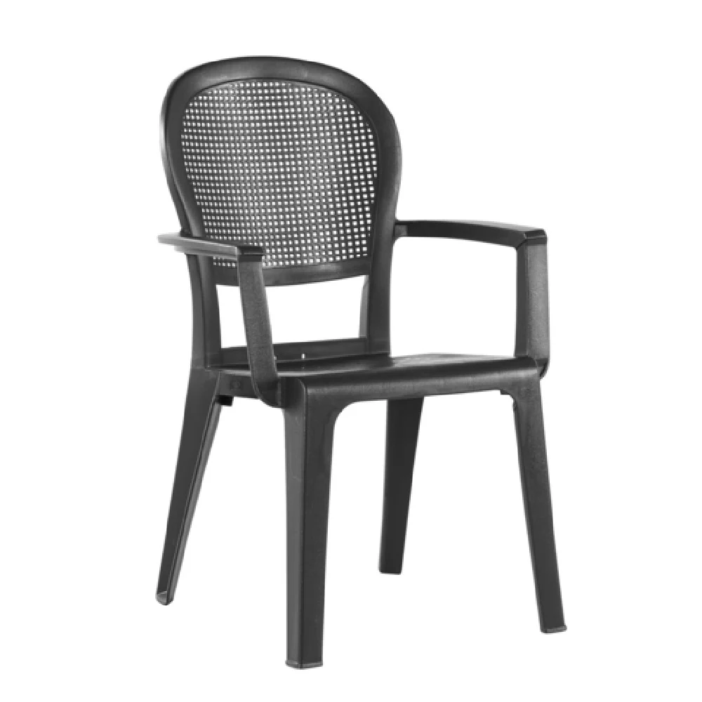 Grosfillex US730017 Berkeley Highback Armchair Crafted From Reused Plastic For Commercial Spaces