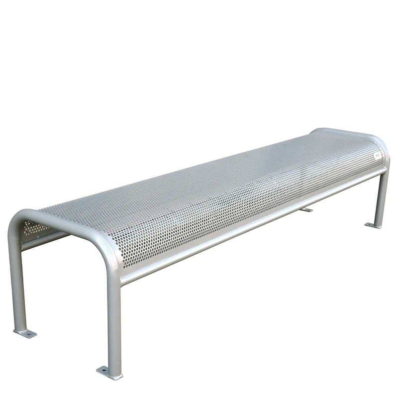 emuamericas, llc U340B-30 81 Inch Outdoor Bench Backless Perforated Steel Silver