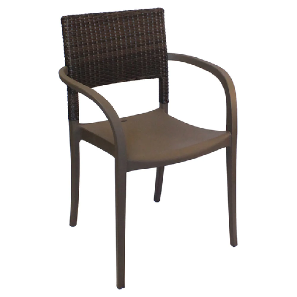 Grosfillex US986037 Chair Stacking Armchair Indoor Outdoor Synthetic Wicker Bronze Grosfillex US986037 Chair Stacking Armchair Indoor Outdoor Synthetic Wicker Bronze