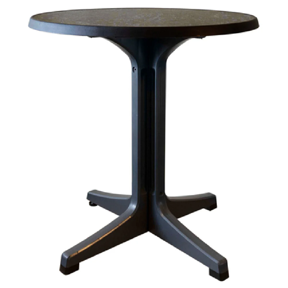 Grosfillex US284744 28 Inch Omega Table Round Outdoor Dark Concrete Top