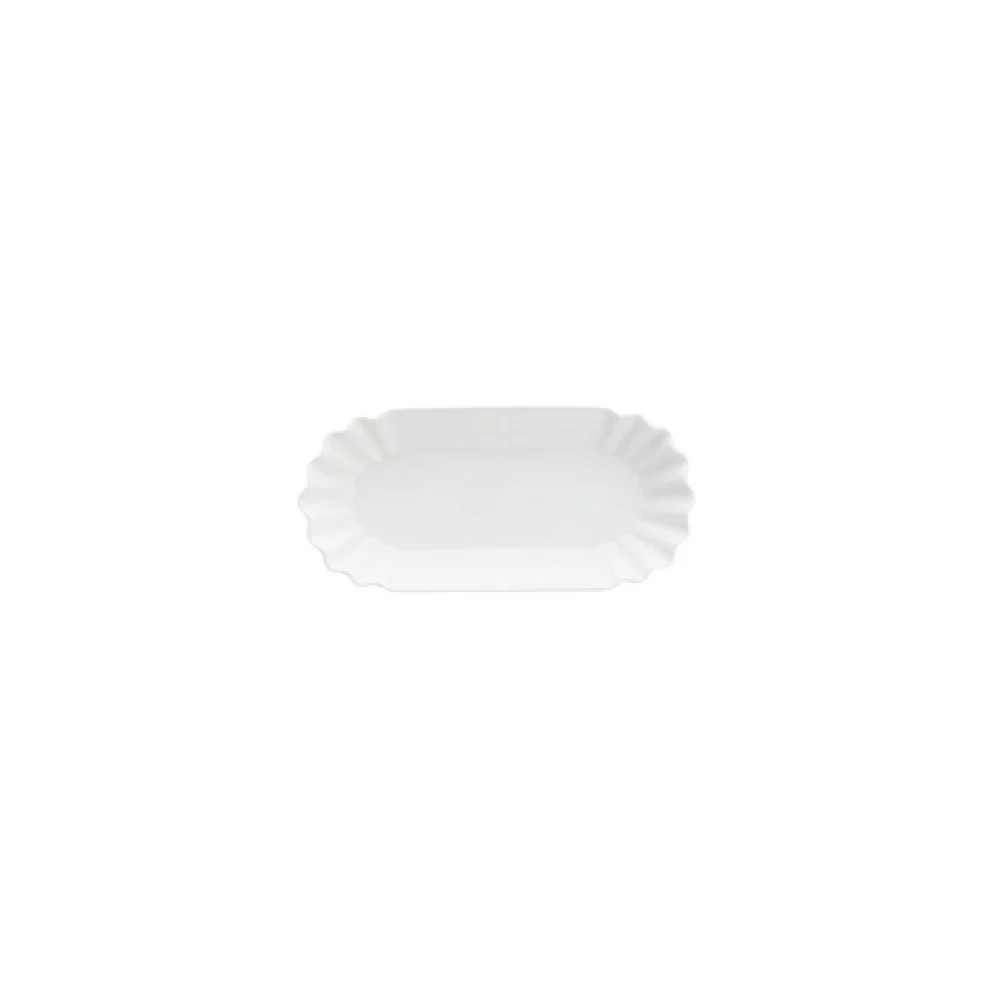 Fortessa DV.MD.FH0001W 4 Inch White Hot Dog Plate Melamine Dishwasher Safe