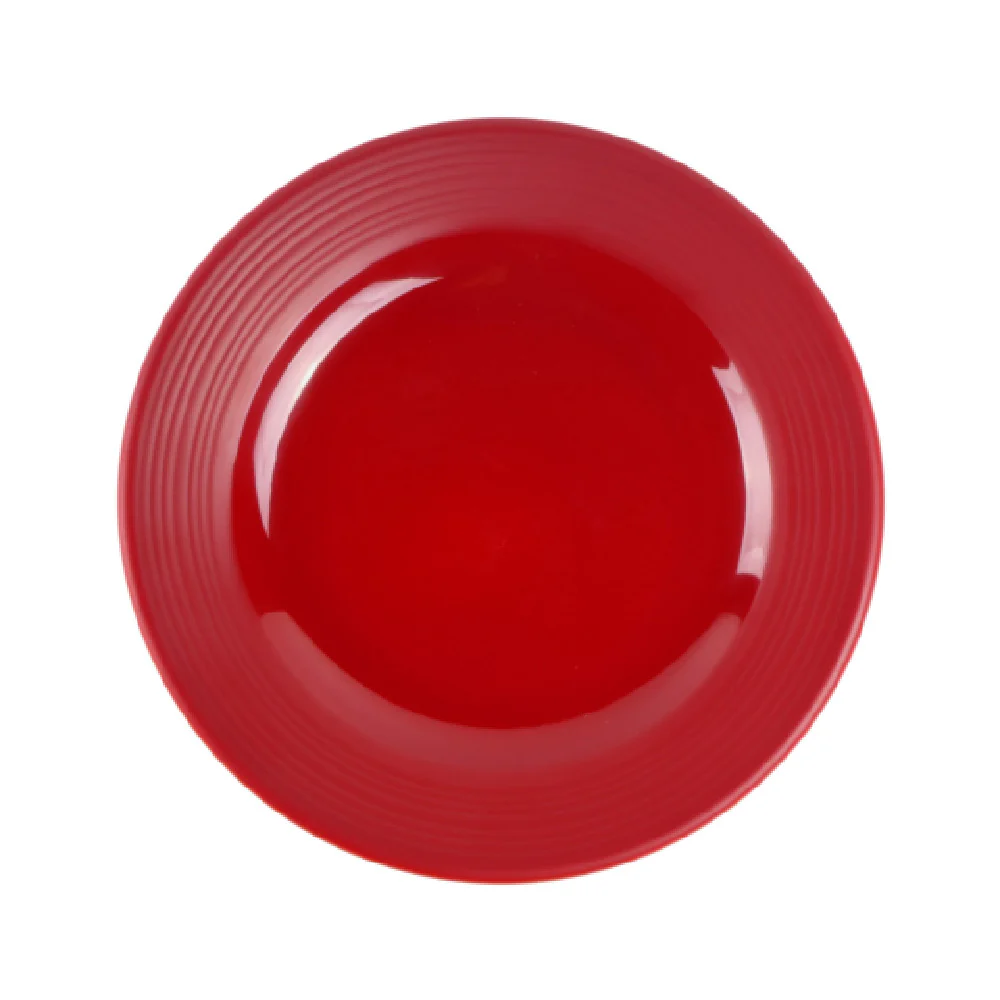 GET Enterprises DGP7R-RG 7 Inch Round Plate Red Glaze Melamine Dishwasher Safe