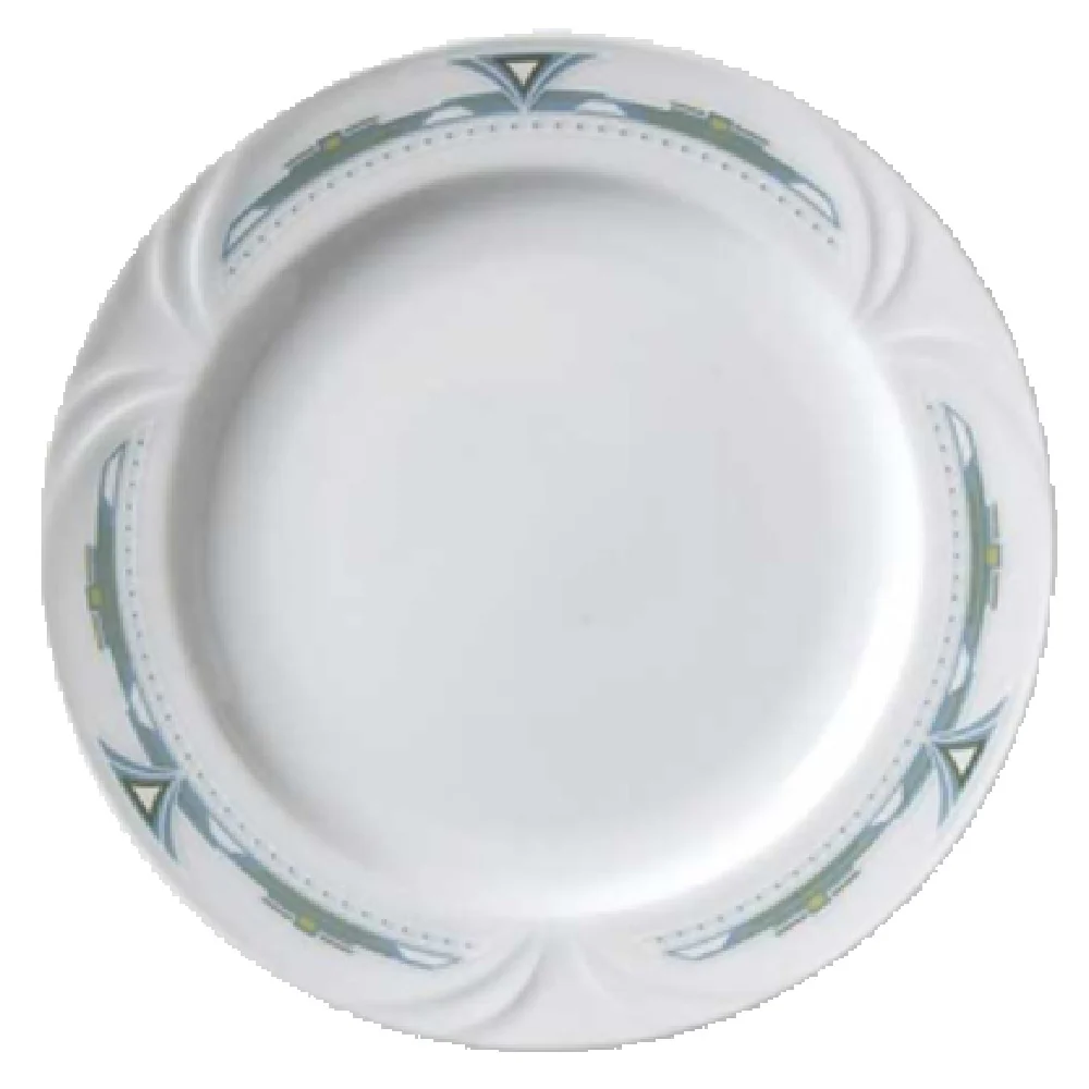 Vertex China PA-7-OE 7 Inch Diameter Round Plate Mid Rimmed Embossed Porcelain Vertex China PA-7-OE 7 Inch Diameter Round Plate Mid Rimmed Embossed Porcelain