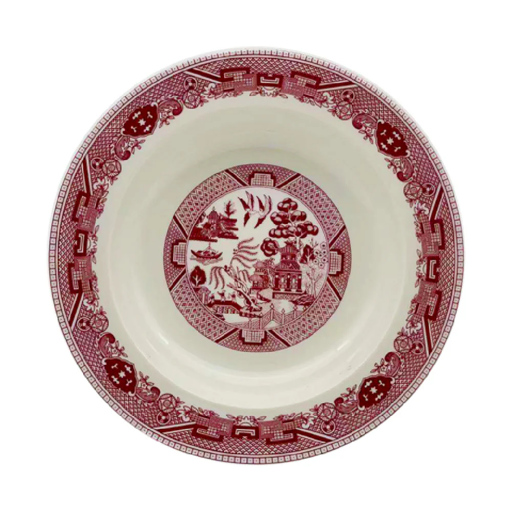 Cameo China 688-82 6 Oz Pink Willow Rim Soup Plate 8 Inch Ceramic Cameo China 688-82 6 Oz Pink Willow Rim Soup Plate 8 Inch Ceramic
