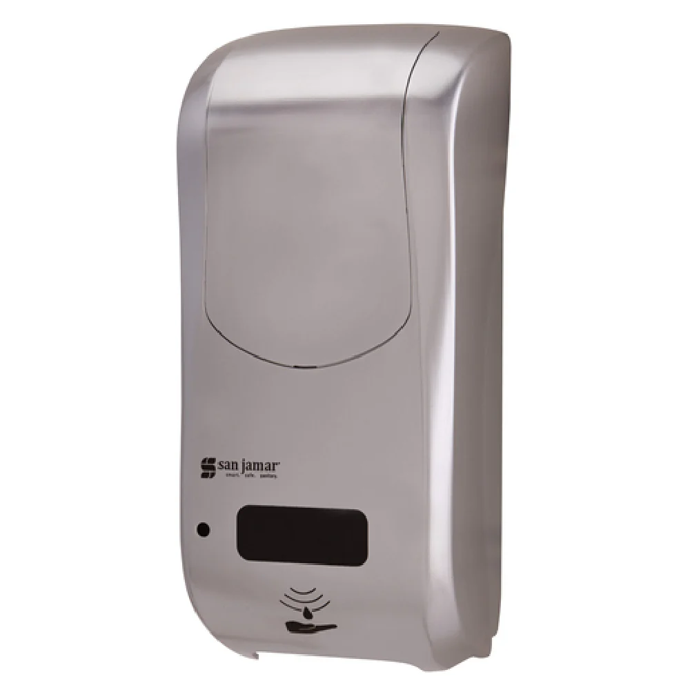 San Jamar SHF970SS 5-1/2 Inch Touchless Hand Soap Dispenser Plastic with Stainless Steel Look San Jamar SHF970SS 5-1/2 Inch Touchless Hand Soap Dispenser Plastic with Stainless Steel Look