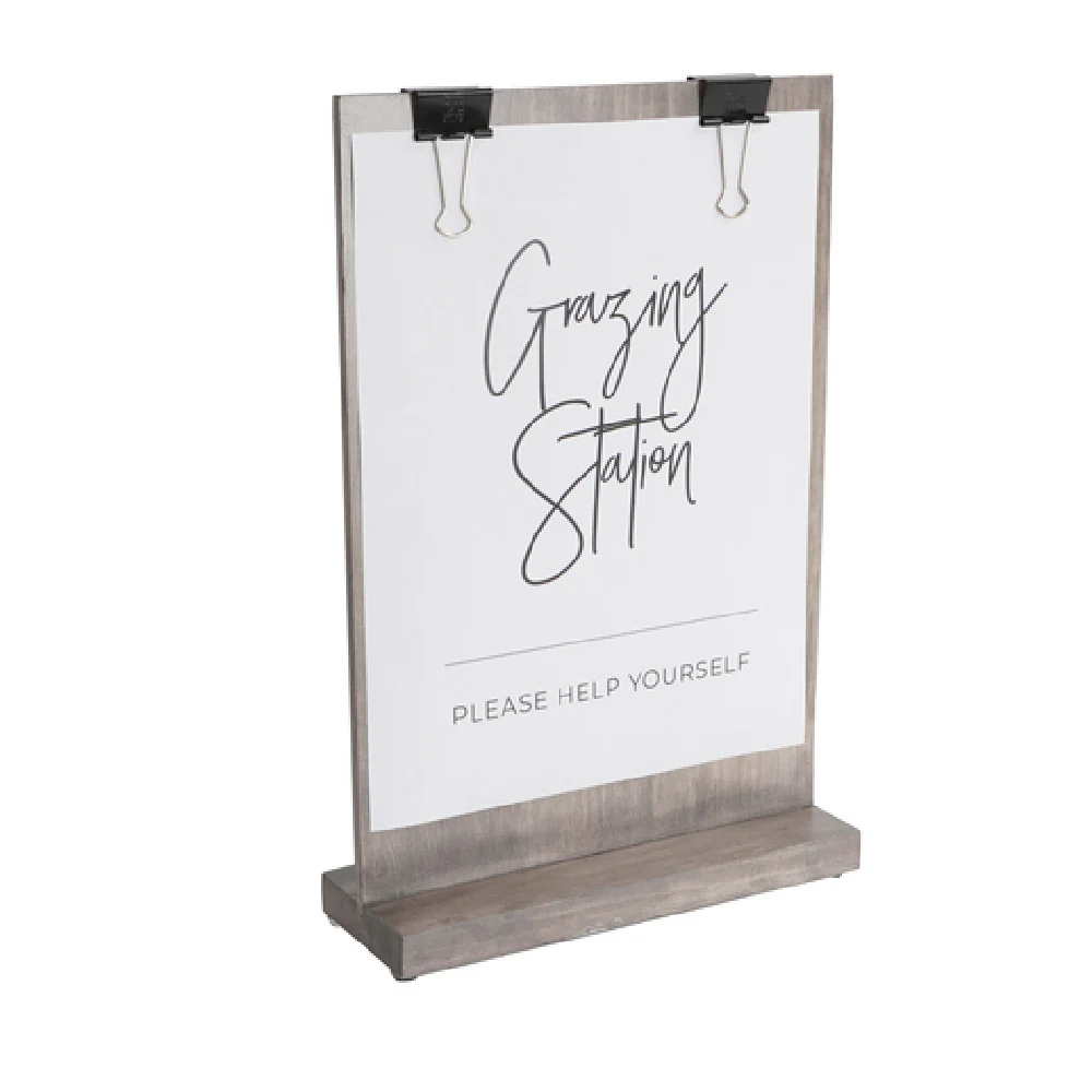Cal Mil 2036-811-110 9-1/4 Inch Aspen Clip Sign Holder Wood Gray Cal Mil 2036-811-110 9-1/4 Inch Aspen Clip Sign Holder Wood Gray