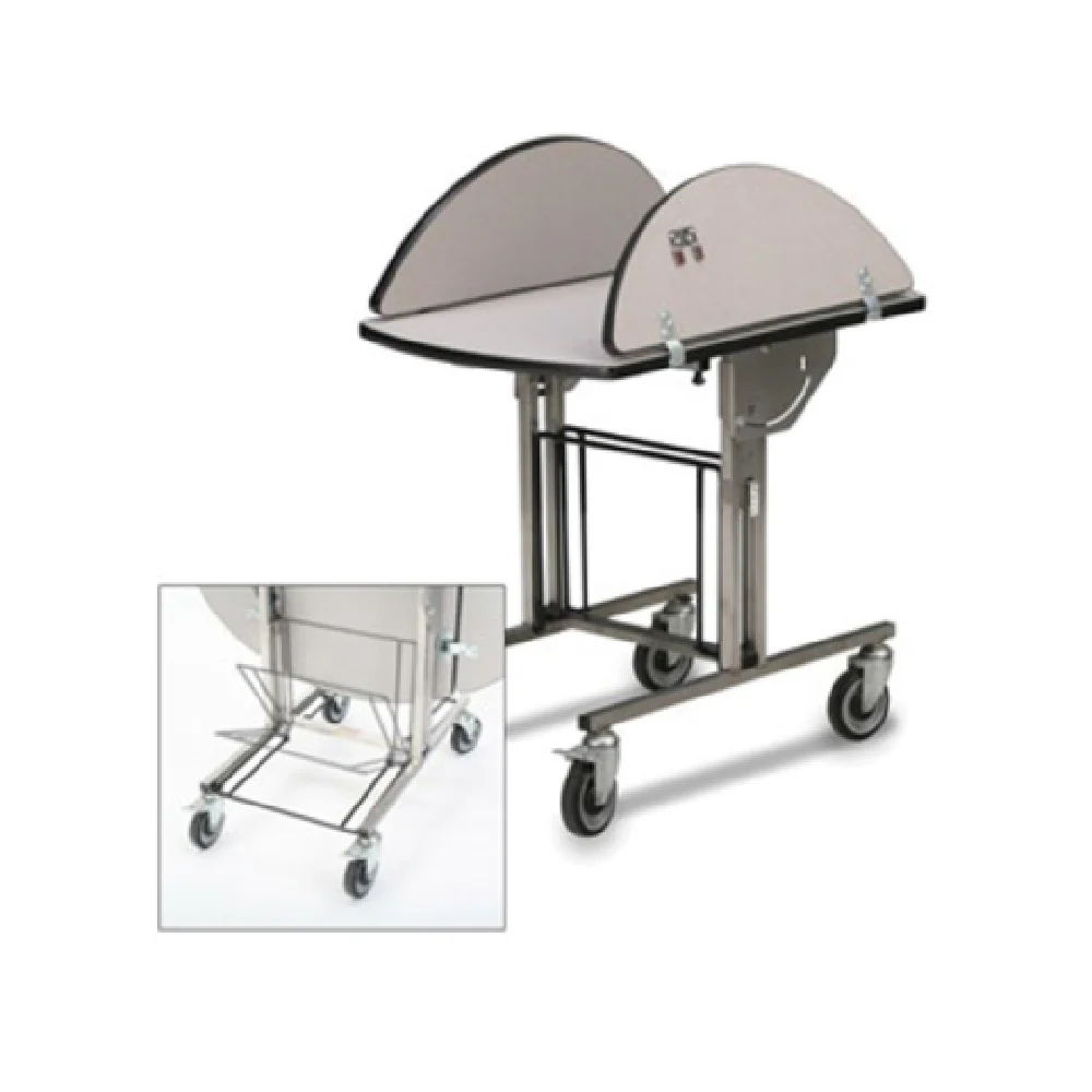 Forbes Industries 4960-WDS 36 Inch Room Service Table Tilt-up Oval Top Stainless Steel