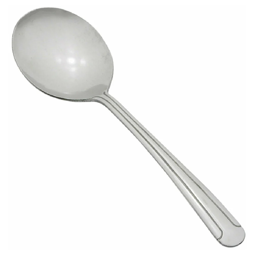 Winco 0014-04 5-7/8 Inch Bouillon Spoon Heavy Weight Vibro Finish 18/0 Stainless Steel