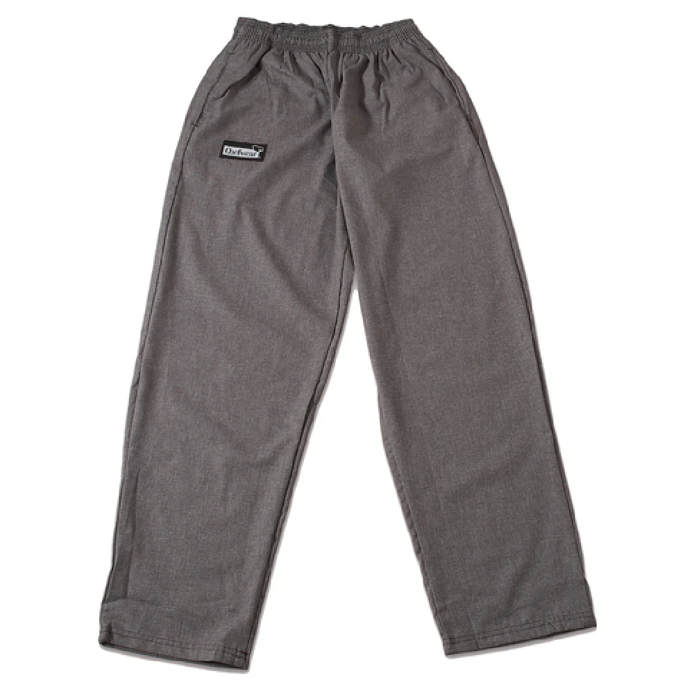 JB Prince A142 XL Chefwear Baggies Pants 2 Inch Elastic Waistband Charcoal