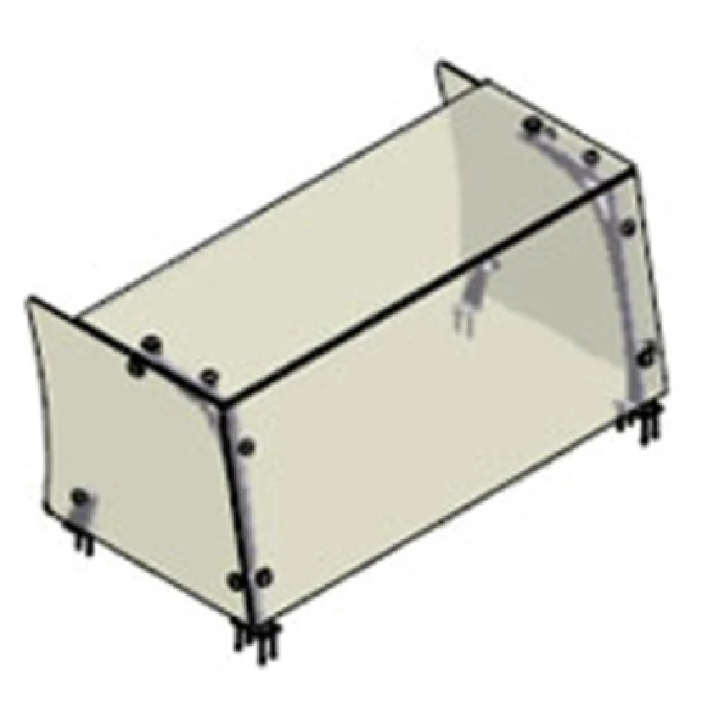 Atlas Metal VGG6-2 35-1/4 Inch Full Service Sneeze Guard with 14 Inch Top Shelf Atlas Metal VGG6-2 35-1/4 Inch Full Service Sneeze Guard with 14 Inch Top Shelf