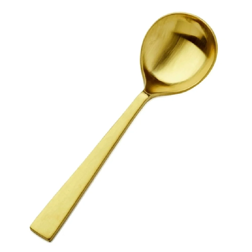 Bon Chef S3722GM 6-5/8 Inch Roman Soup Spoon Gold Matte Stainless Steel