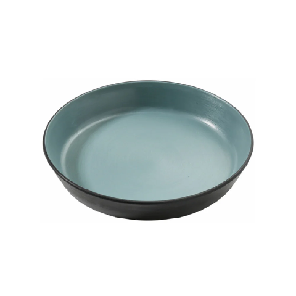 Yanco BM-507TL 7.5 Inch 16 Oz Deep Dish Melamine Bowl Gray and Teal Yanco BM-507TL 7.5 Inch 16 Oz Deep Dish Melamine Bowl Gray and Teal