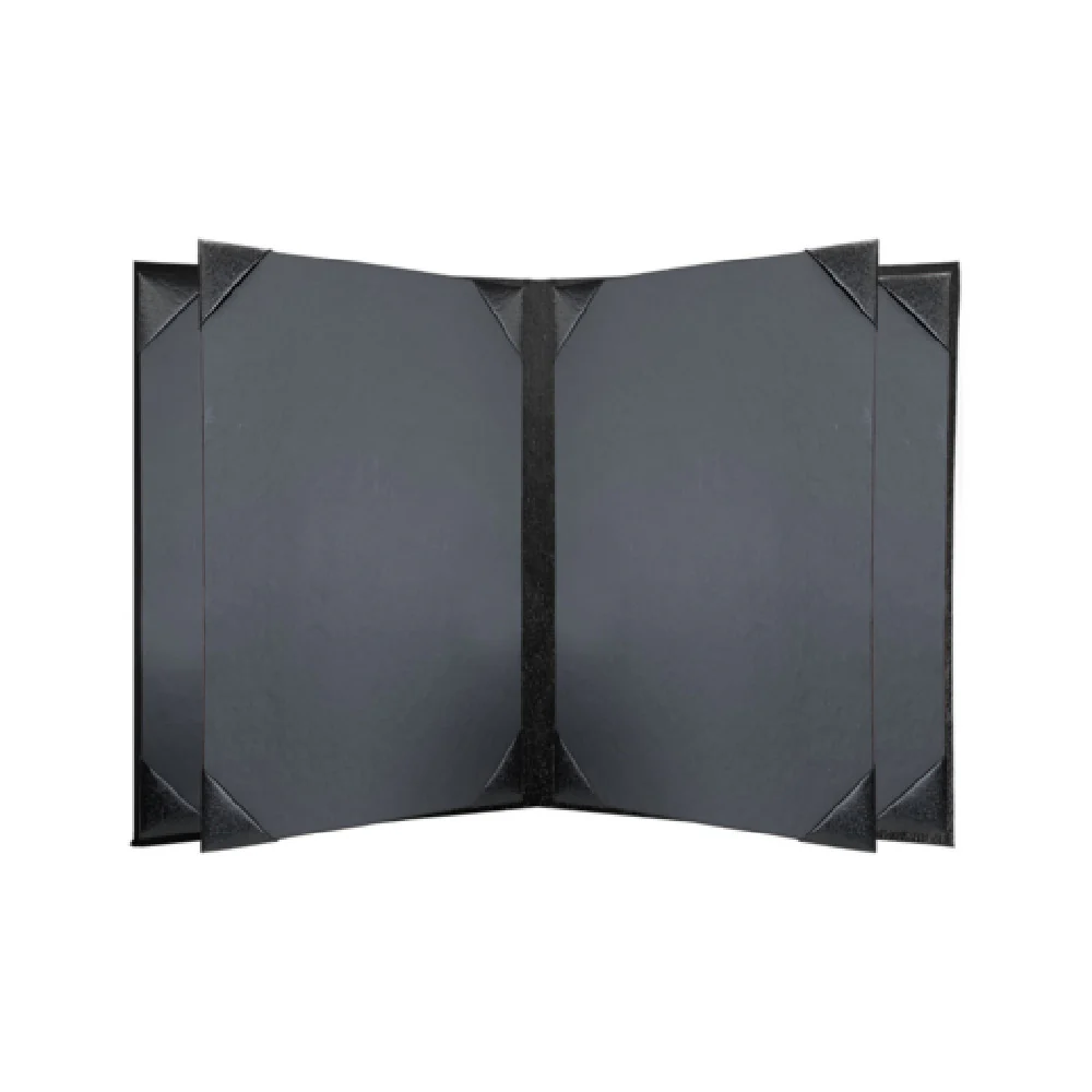 Risch OM-6V 8.5X11 Menu Cover Booklet 6 View Faux-leather Padded Black Risch OM-6V 8.5X11 Menu Cover Booklet 6 View Faux-leather Padded Black