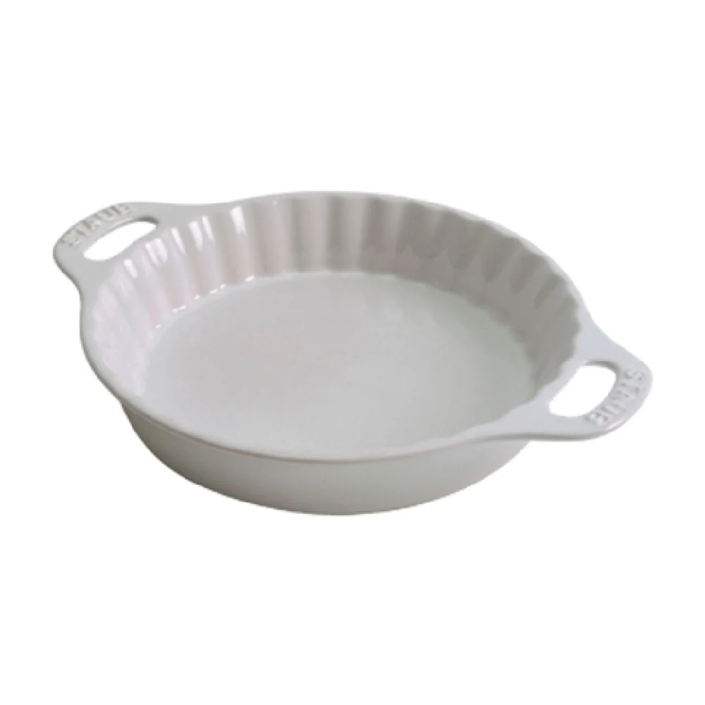 Zwilling 40508-616 1.3 Quart Round Pie Dish with Handles Ceramic White