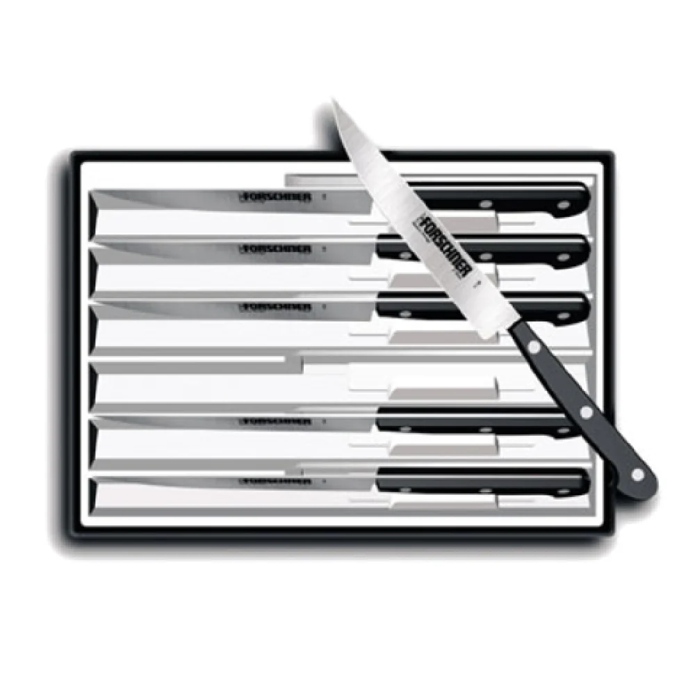Victorinox 7.6029.61-X1 5 Inch Serrated Steak Knife Set Plastic Black POM Handles