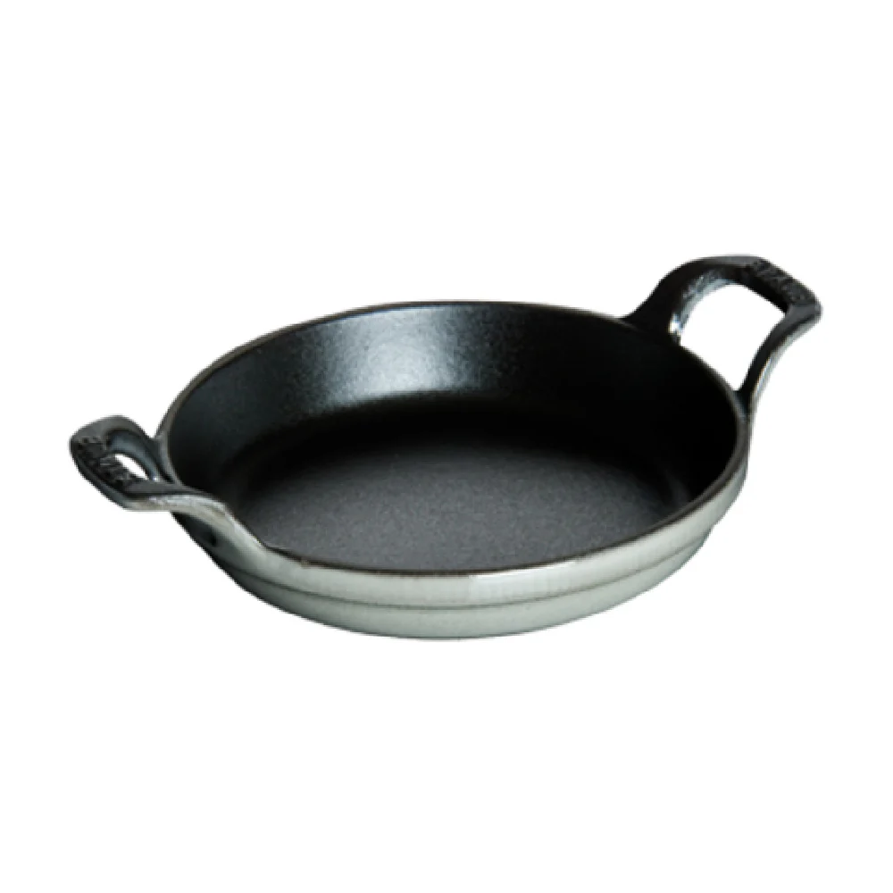 Zwilling 1301118 0.5 Quart Mini Gratin Dish Round with Handles Cast Iron Graphite Grey