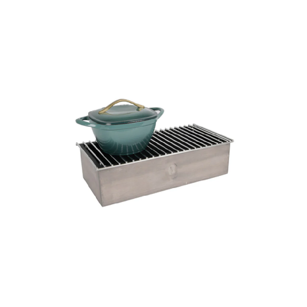 Cal Mil 3439-110 19-3/4 Inch Vintage Wood Frame Soup Chafer with Bold Grill