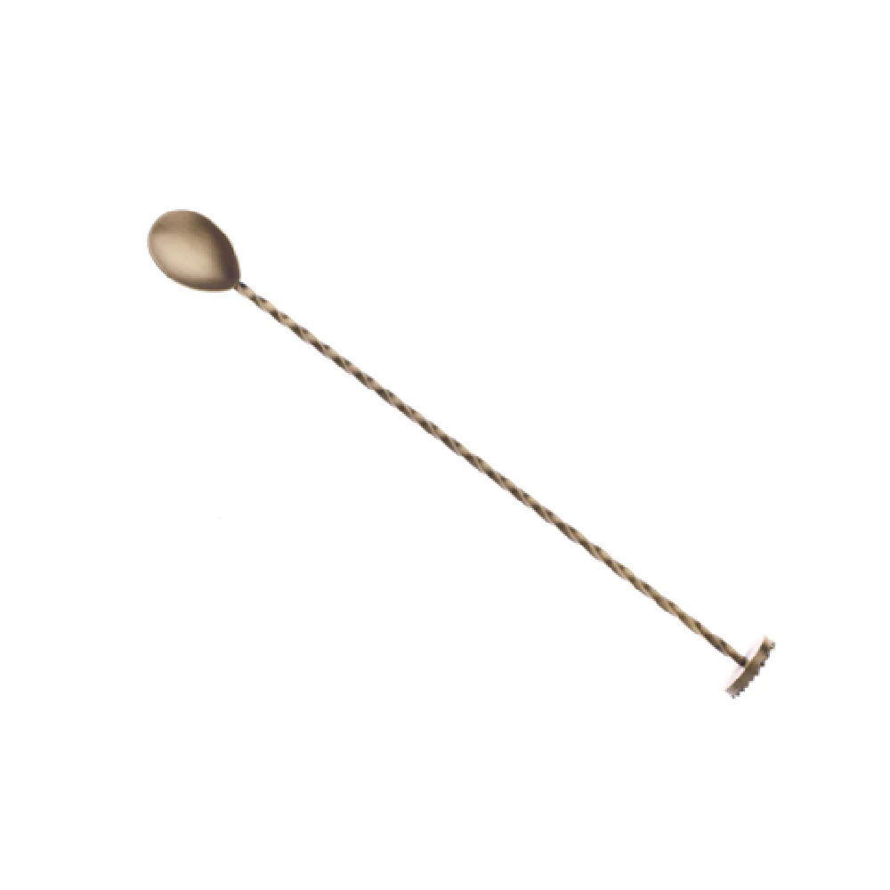Mercer Culinary M37018ANG 11-13/16 Inch Bar Spoon Muddler Stainless Steel Antique Gold Finish Mercer Culinary M37018ANG 11-13/16 Inch Bar Spoon Muddler Stainless Steel Antique Gold Finish