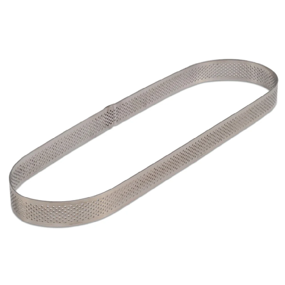 JB Prince M693 11 11-3/8 Inch Length Oval Perforated Pastry Ring Stainless Steel
