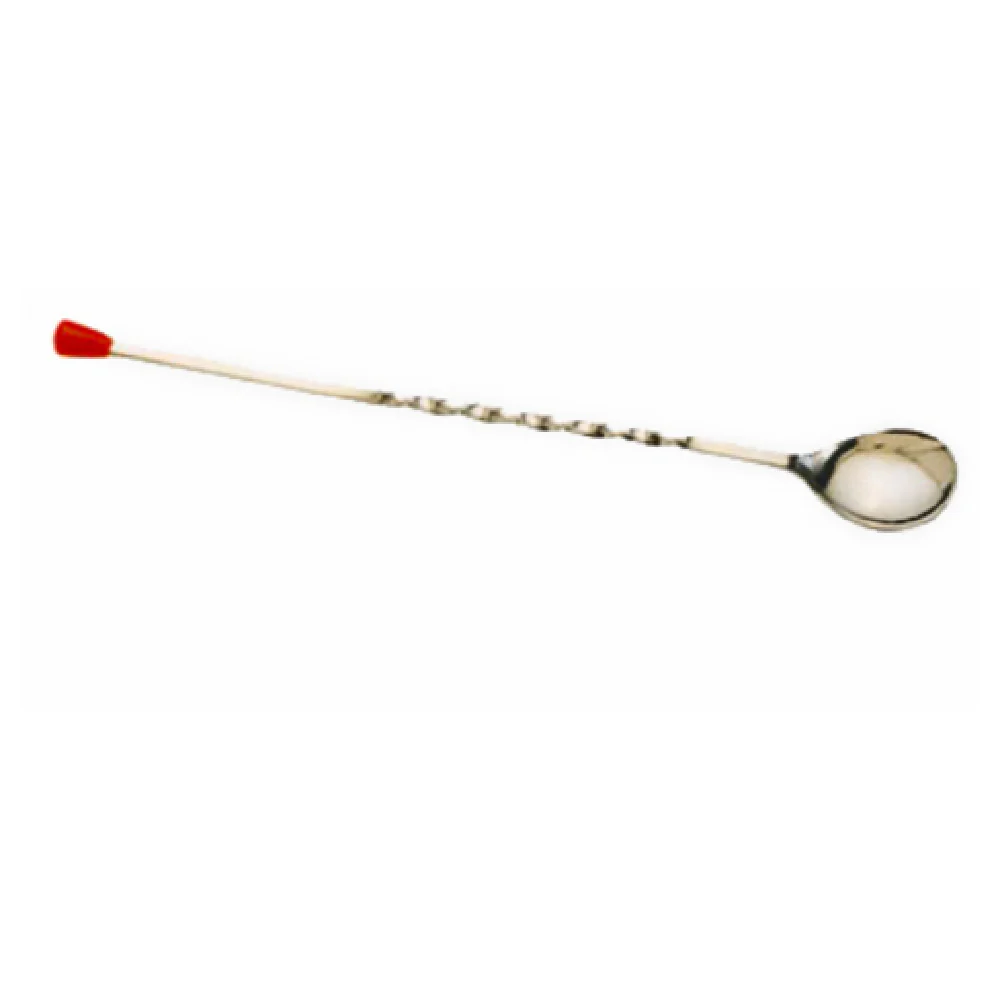 American Metalcraft 512K 12 Inch Bar Spoon Twisted Shank Stainless Steel Red Knob