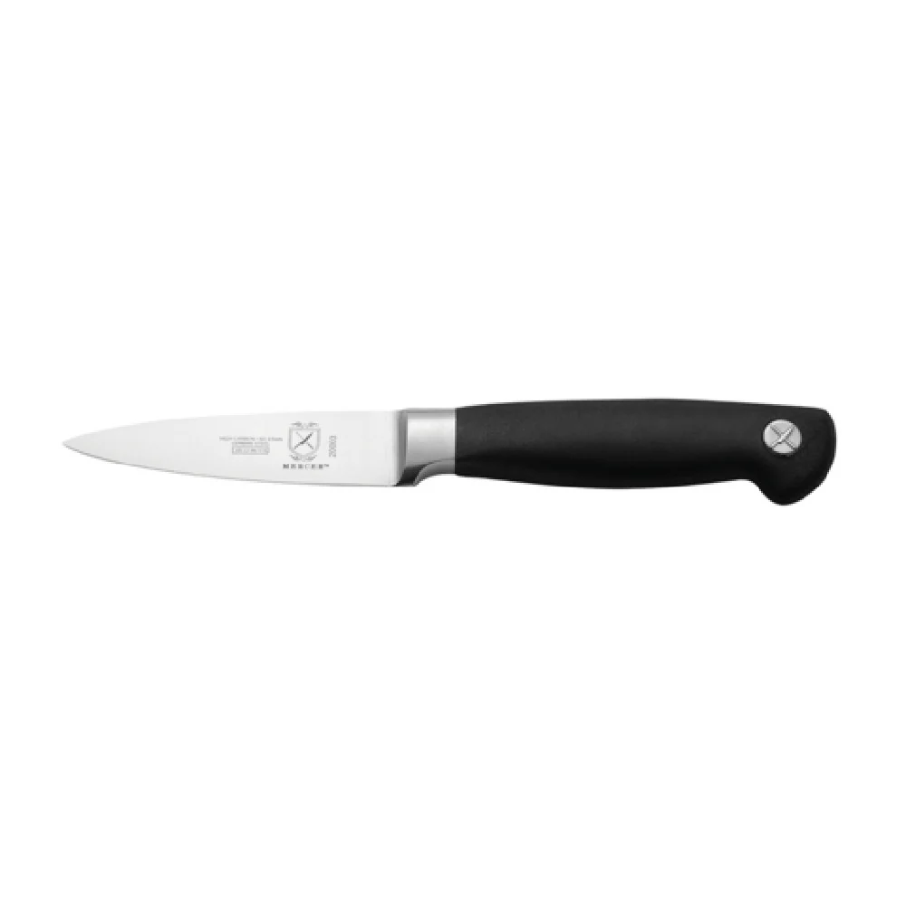 Mercer Culinary M20003 3-1/2 Inch Black Non-Slip Handle Paring Knife High Carbon German Steel