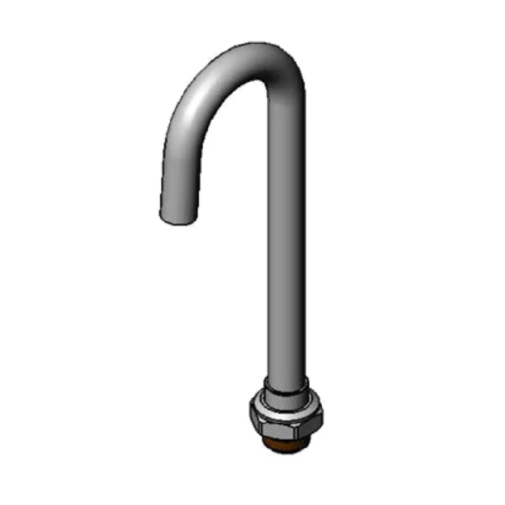 T&S Brass 132XP Gooseneck Nozzle Swivel 8-3/4 Inch Low Lead Chrome Plated Brass