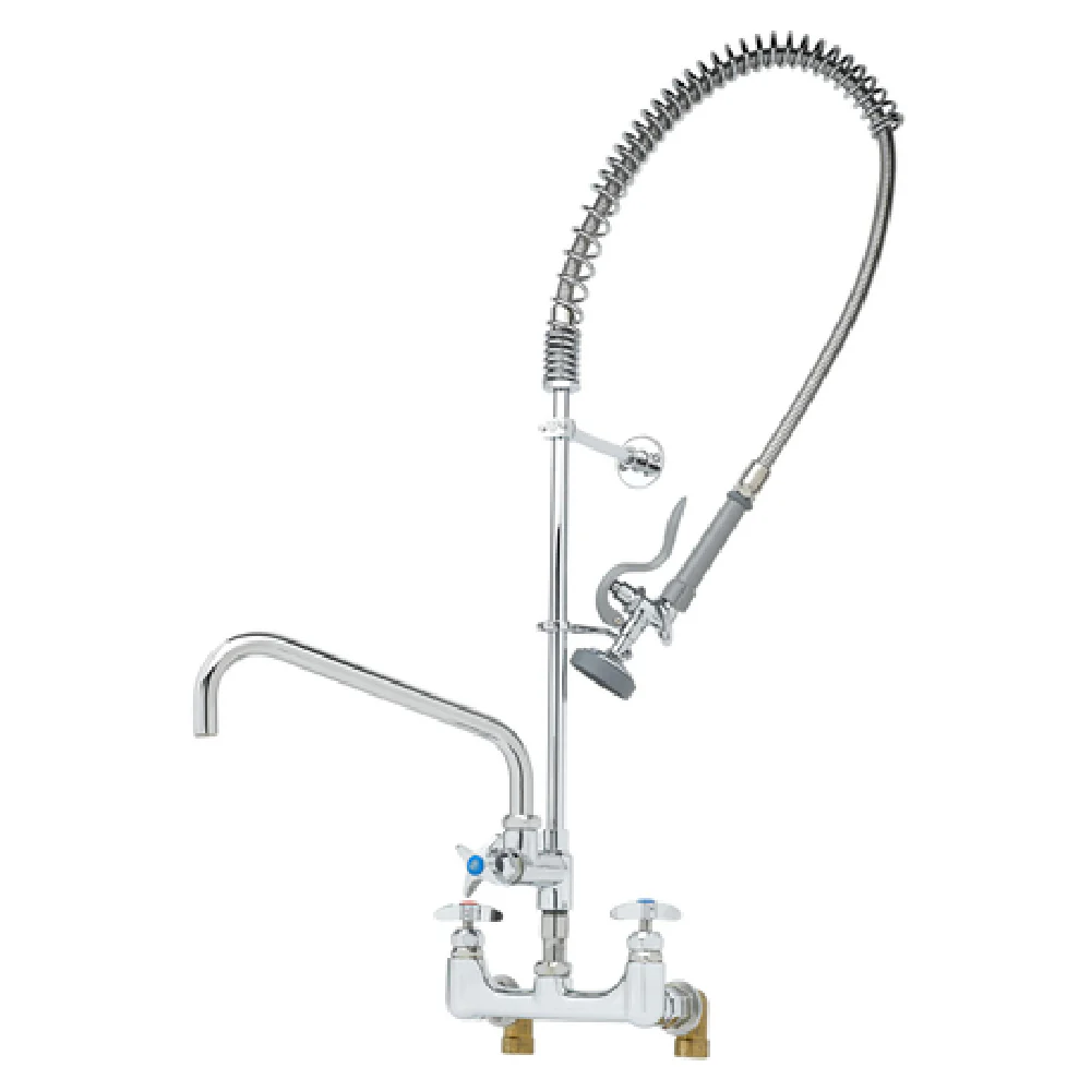 T&S Brass B-0287-A14-B-EK 8 Inch EasyInstall Pre-Rinse Faucet Assembly with Add On Faucet T&S Brass B-0287-A14-B-EK 8 Inch EasyInstall Pre-Rinse Faucet Assembly with Add On Faucet