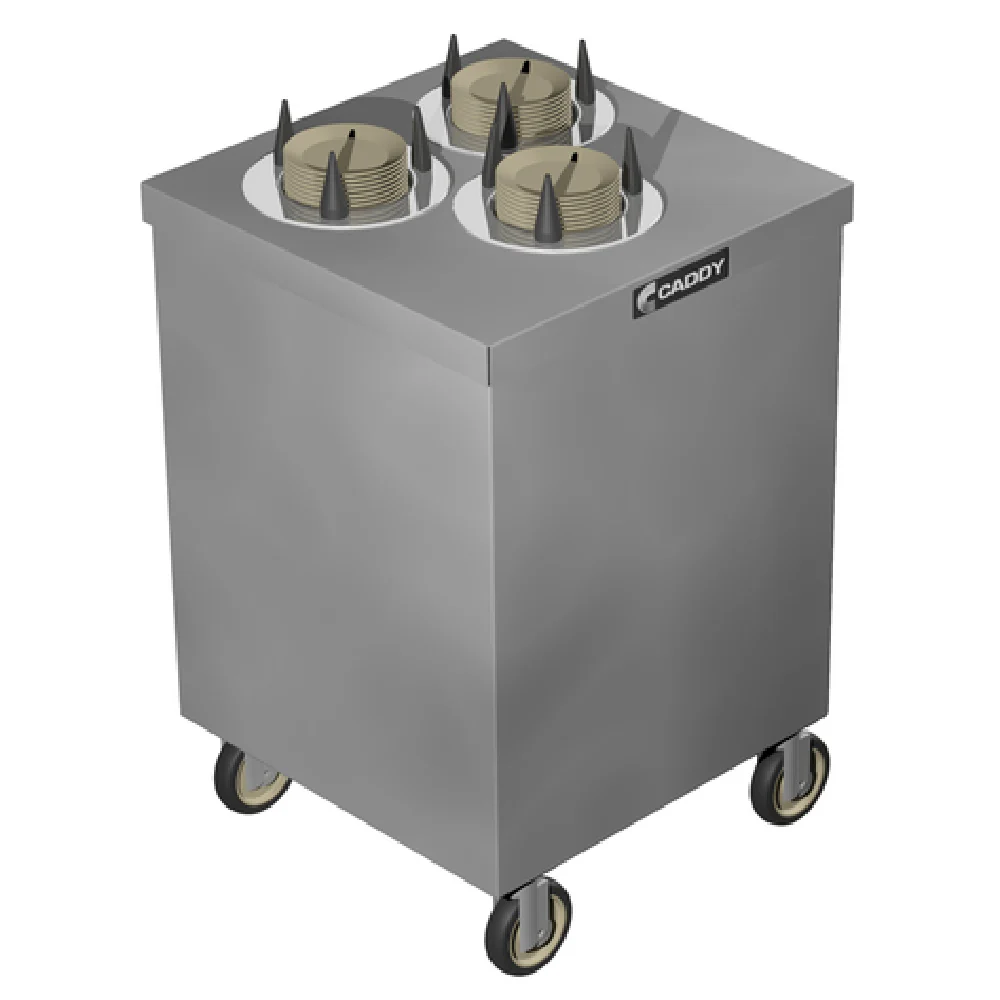 Caddy CM-SQ-103 23 Inch Unheated Dish Dispenser Mobile Stainless Steel with Bumpers