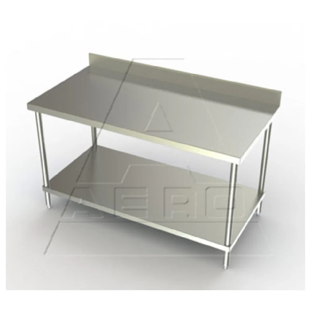 AERO Manufacturing 3TSB-24120 120 Inch Stainless Steel Work Table with Backsplash