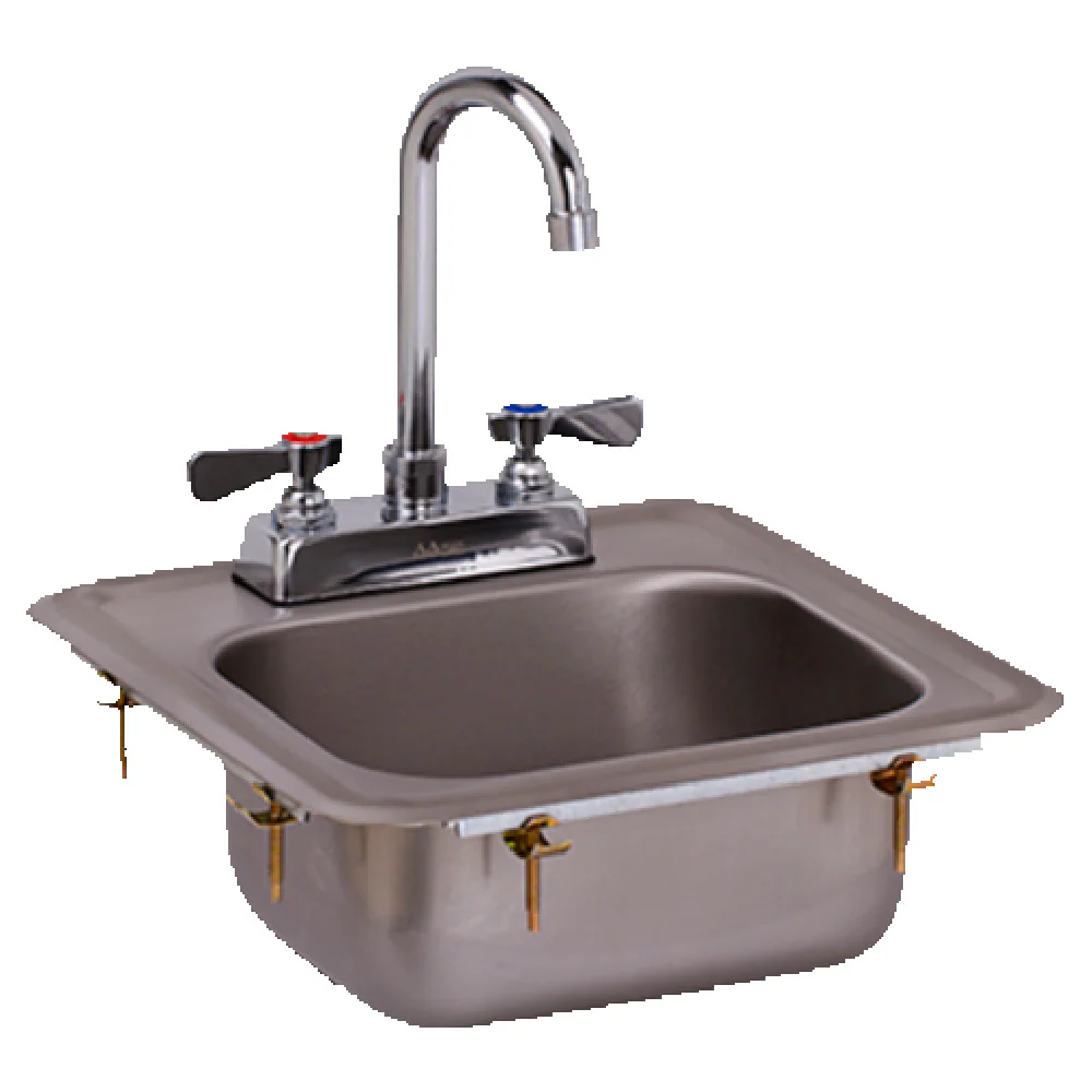 GSW USA HS-0810I 13 Inch Drop-in Sink Stainless Steel with Gooseneck Faucet