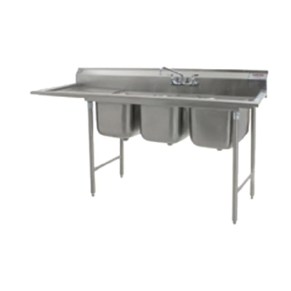 Eagle 414-18-3-18L-X 80-3/4 Inch Three Compartment Sink with Drainboard Eagle 414-18-3-18L-X 80-3/4 Inch Three Compartment Sink with Drainboard