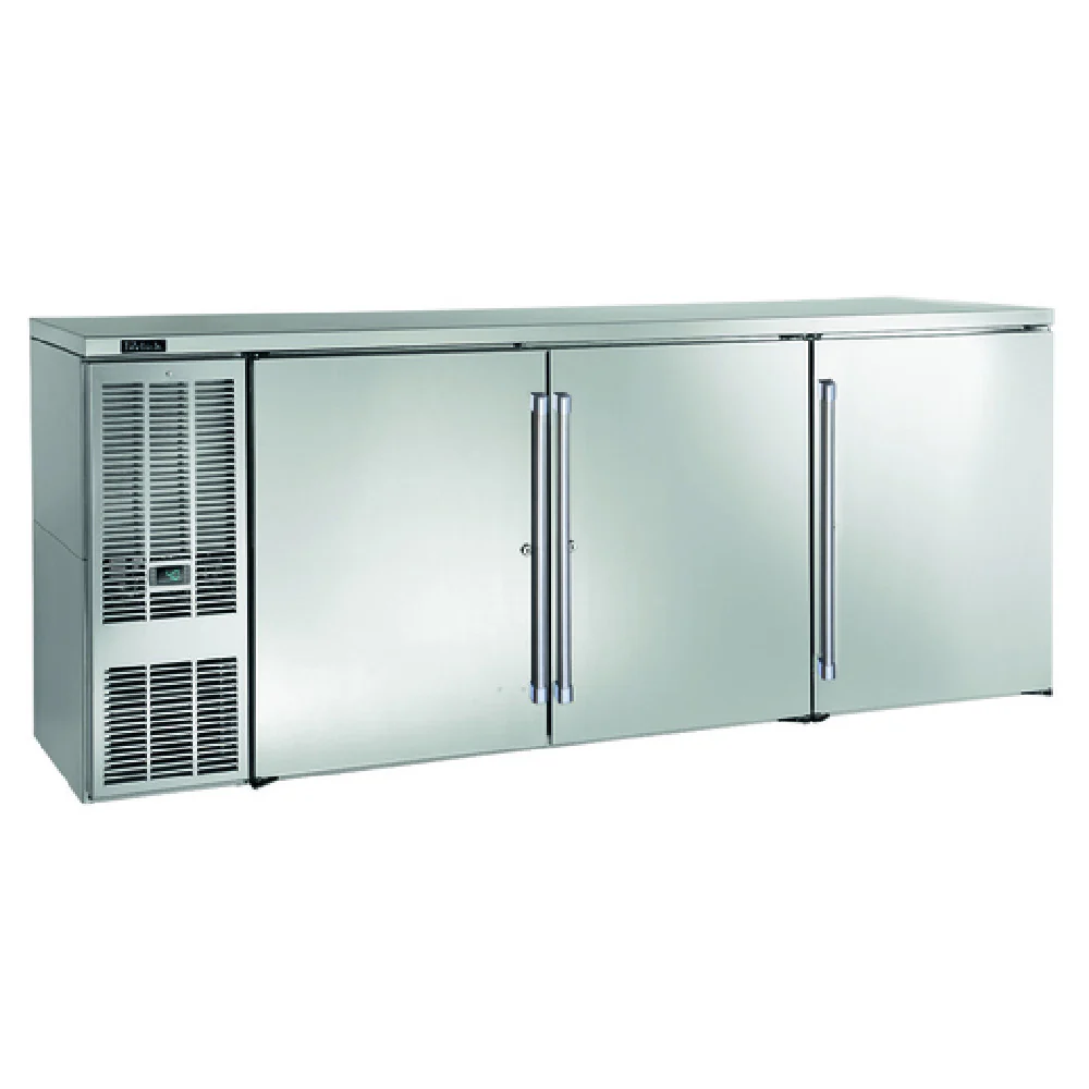 Perlick BBS84S-S-4 84 Inch Stainless Steel Refrigerated Back Bar Cabinet 24.8 cu. ft.