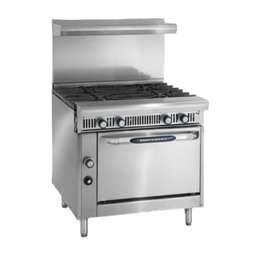 IHR-4_NAT 36 Inch Gas Range 4 Open Burners 200000 BTU Stainless Steel with Oven