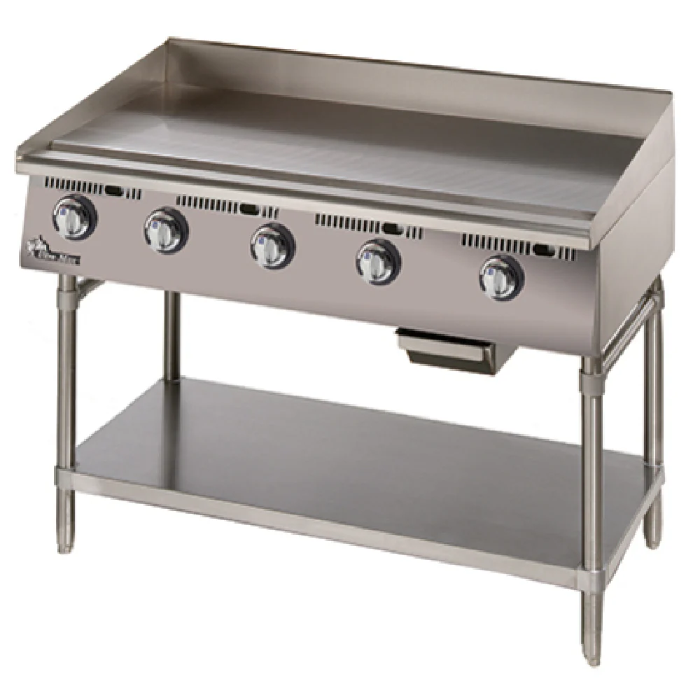 Star 872MA 72 Inch Gas Countertop Griddle Polished Steel 180000 BTU