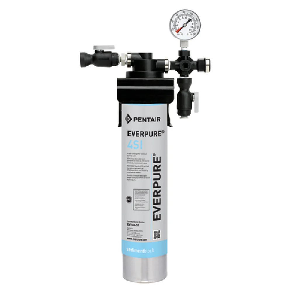 Everpure EV932460 7.91 Inch Water Filtration System Single-4SI with Gauge Everpure EV932460 7.91 Inch Water Filtration System Single-4SI with Gauge