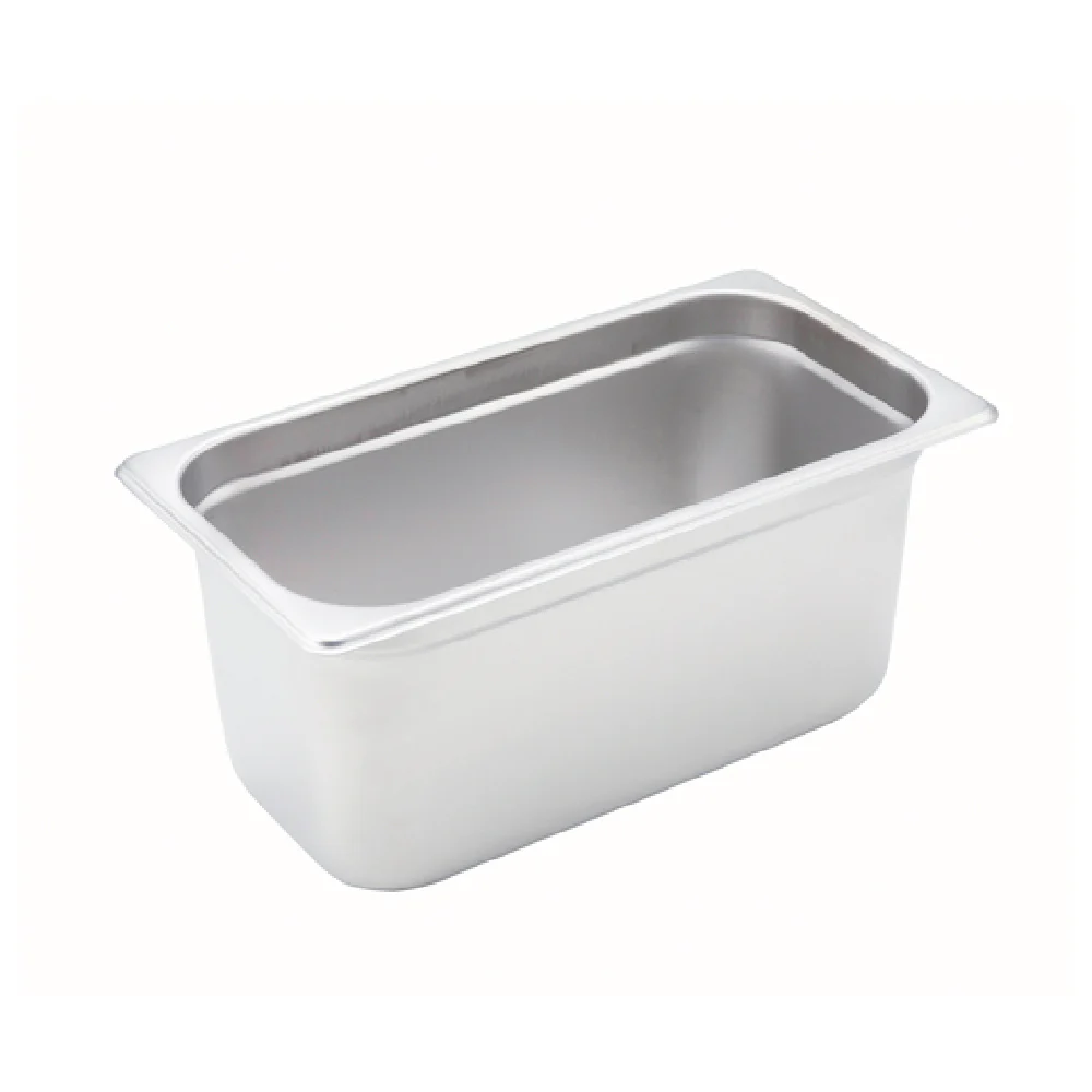 Winco SPJH-306 6-7/8 Inch Steam Table Pan 1/3 Size Heavy Weight Stainless Steel with Anti-jamming
