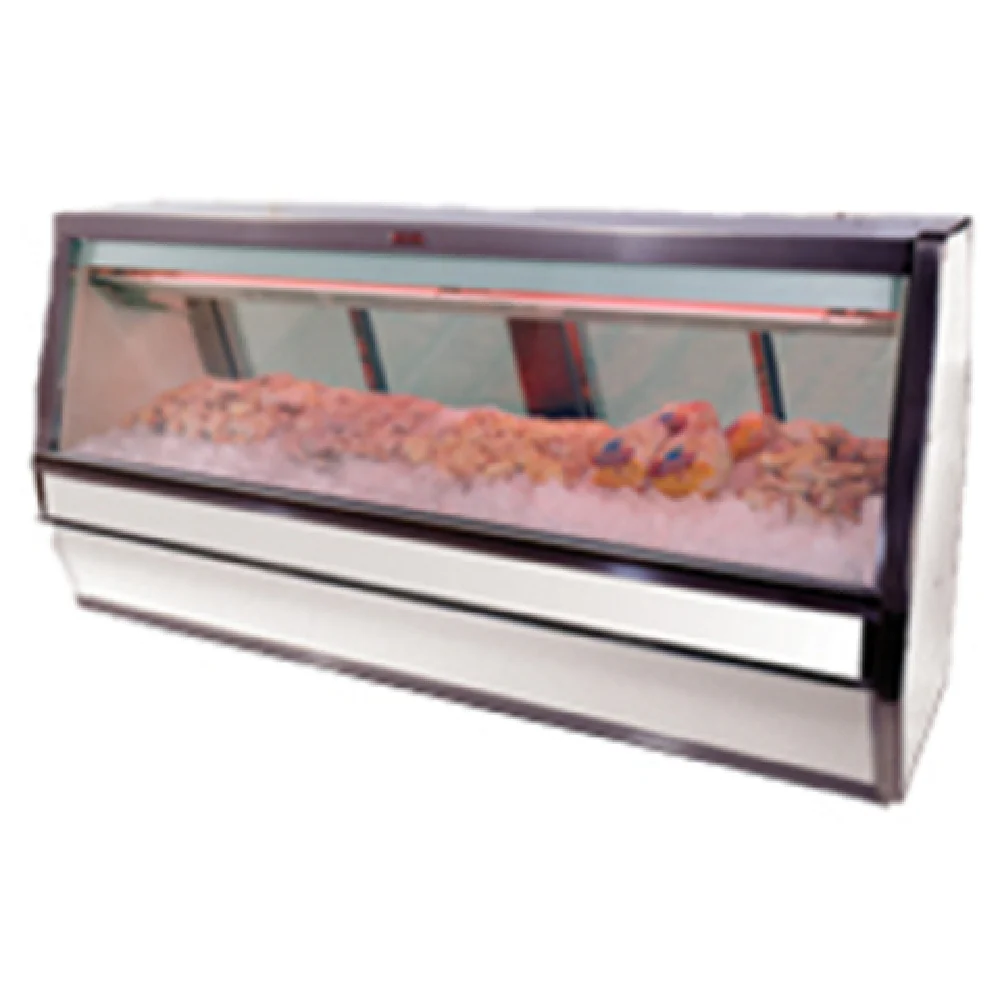 Howard-McCray SC-CFS40E-10-LED 124 Inch Fish Poultry Service Case with Stainless Steel Pans