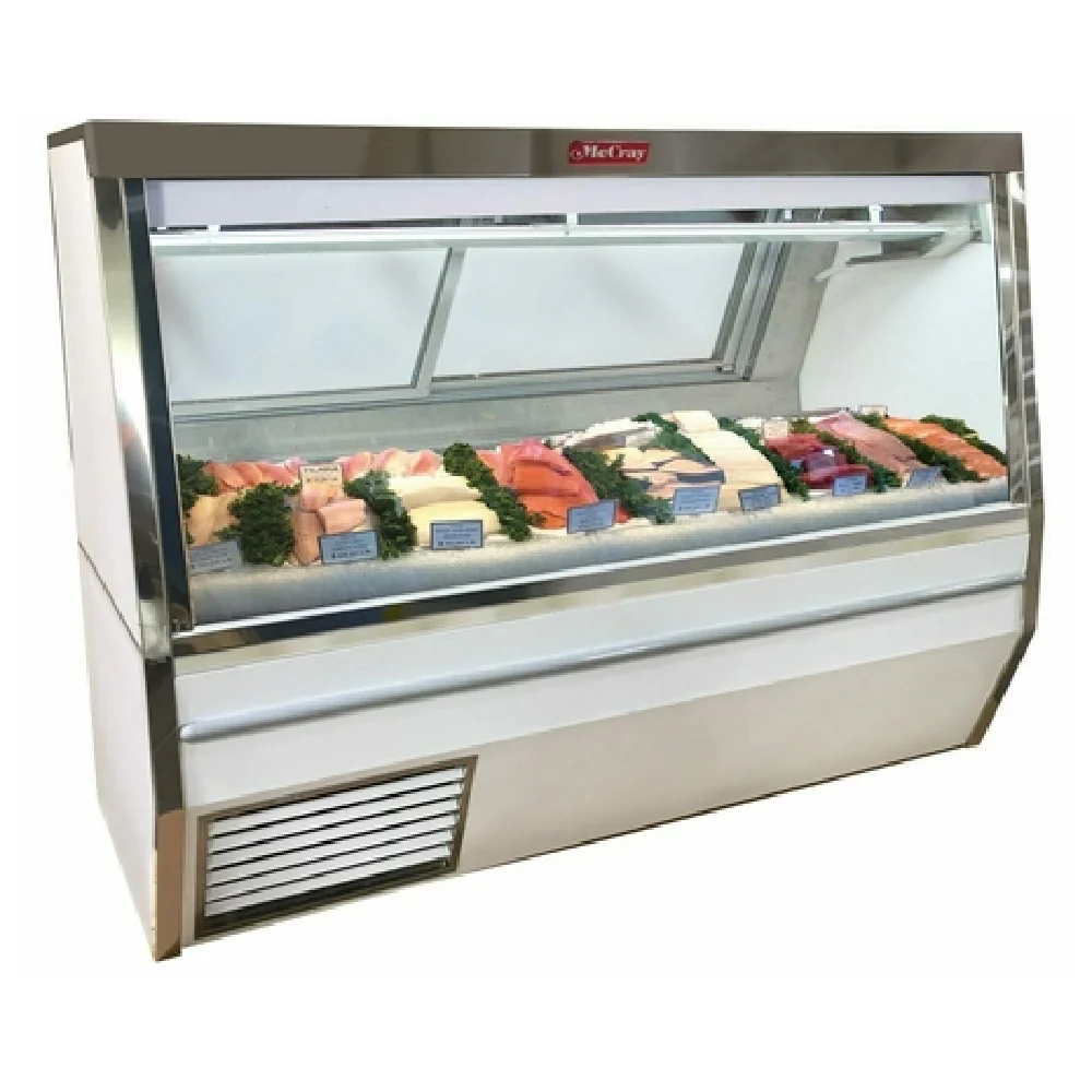 Howard-McCray SC-CFS34N-6-LED 72 Inch Fish/Poultry Service Case Self-contained Refrigeration with Stainless Steel Ice Pan