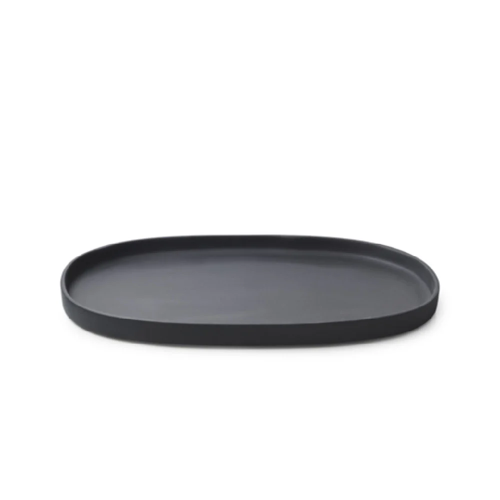 Revol 661390 14 Inch OVAL PLATE Microwave Oven and Dishwasher Safe Ceramic Matte Slate Revol 661390 14 Inch OVAL PLATE Microwave Oven and Dishwasher Safe Ceramic Matte Slate