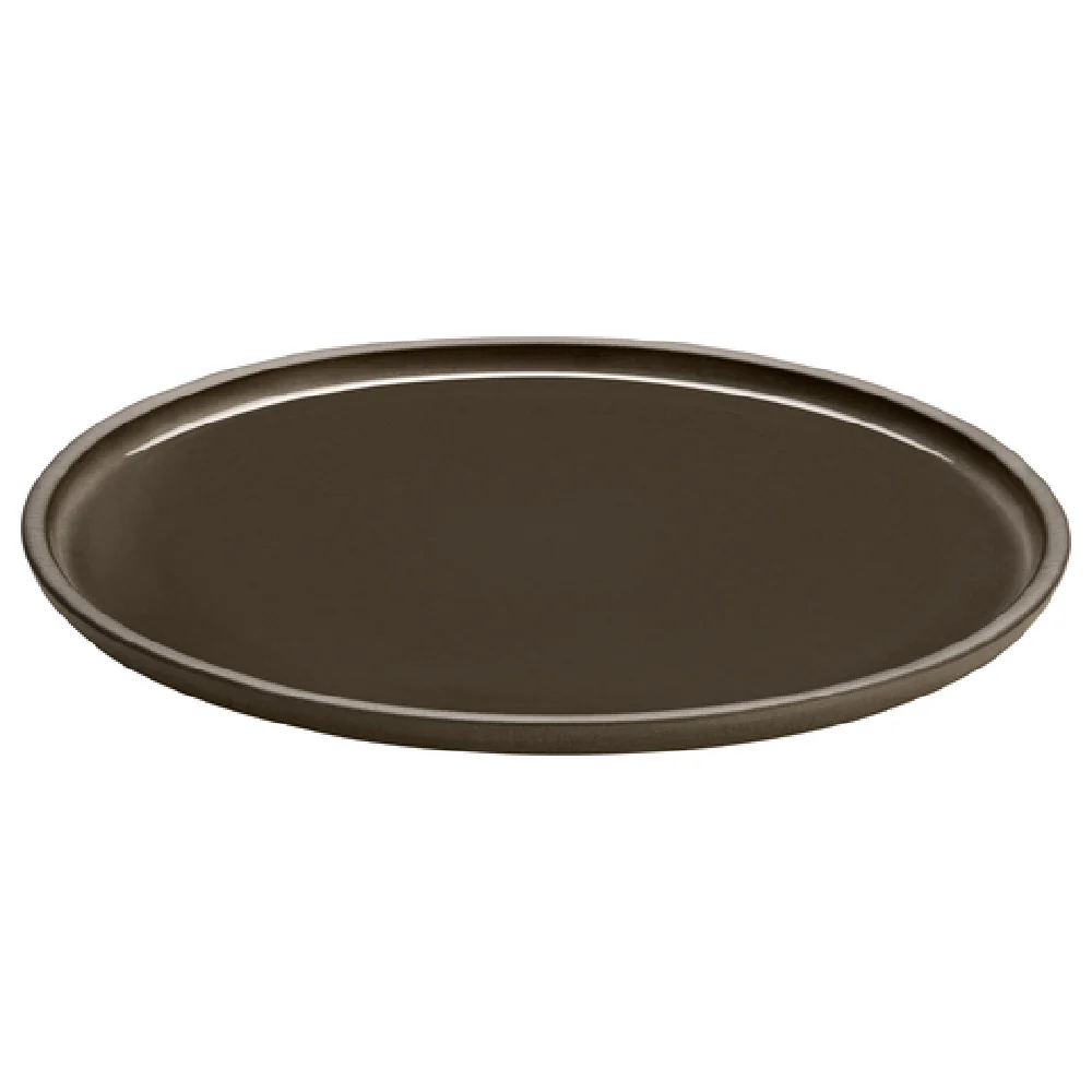 BauscherHepp P011228-000761 11 Inch Diameter Round Plate Ceramic Taupe with Dishwasher and Microwave Safe