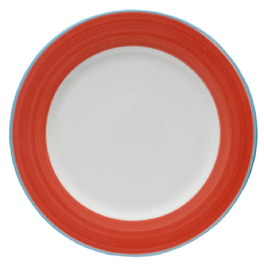 GET Enterprises PA1602902912 12-1/4 Inch Diameter Round Plate Porcelain Blue Edge GET Enterprises PA1602902912 12-1/4 Inch Diameter Round Plate Porcelain Blue Edge