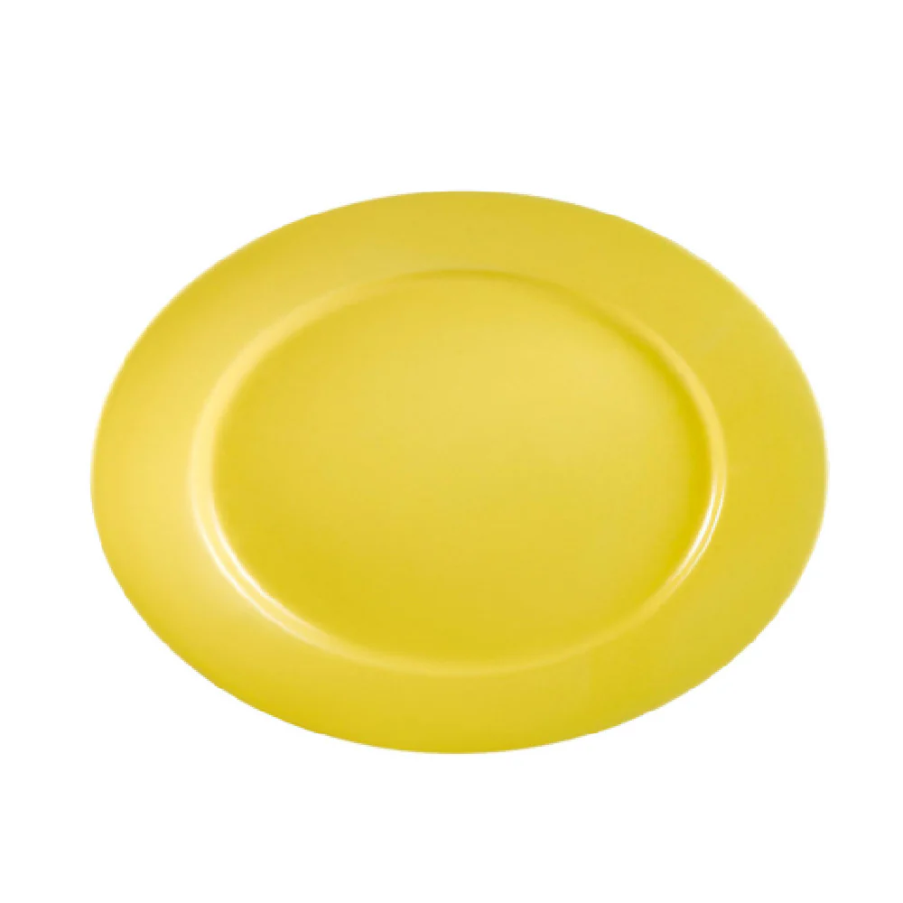 CAC China LV-12-Y 10-3/8 Inch Oval Platter Ceramic with Rolled Edge CAC China LV-12-Y 10-3/8 Inch Oval Platter Ceramic with Rolled Edge