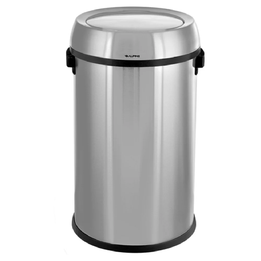 Alpine Industries ALP470-65L-1 17 Gallon Trash Can Stainless Steel Brushed Finish with Lift Off Lid Alpine Industries ALP470-65L-1 17 Gallon Trash Can Stainless Steel Brushed Finish with Lift Off Lid