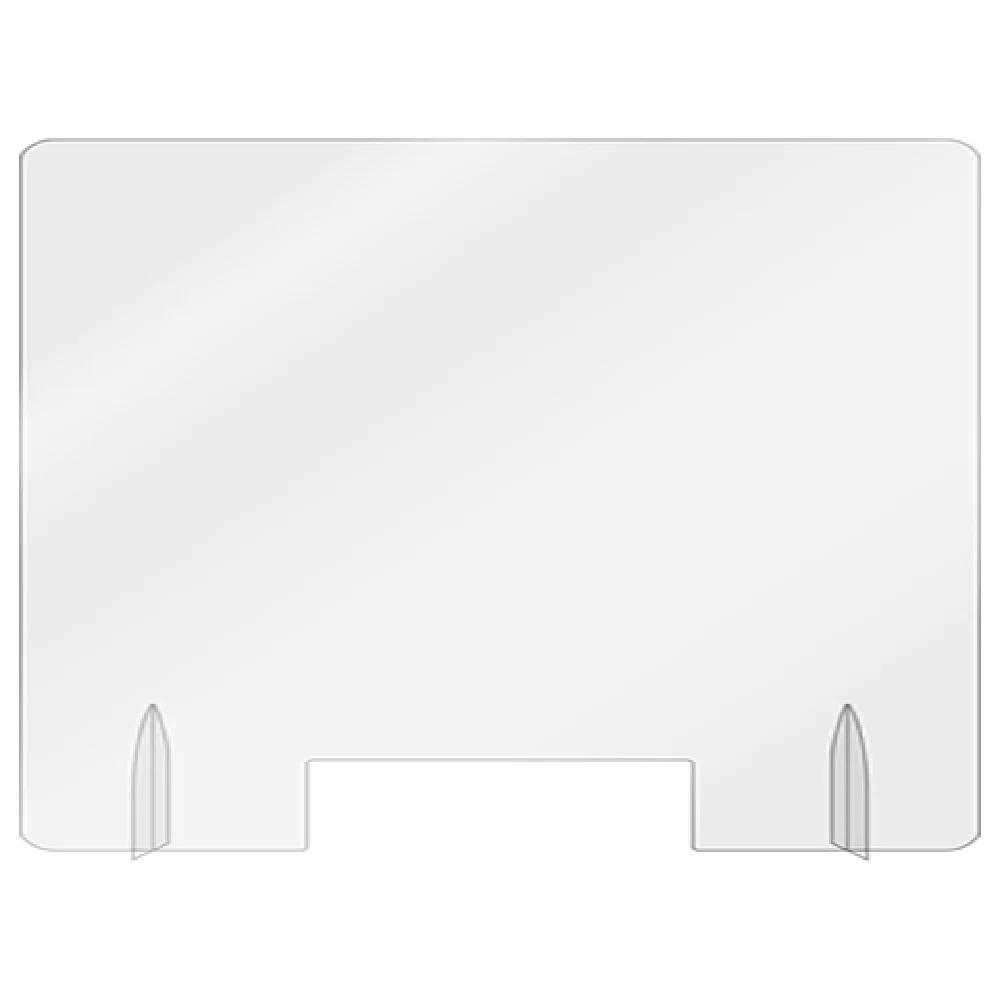 Aarco FPS3648PC 48 Inch Freestanding Protection Shield with Pass-thru Polycarbonate Clear