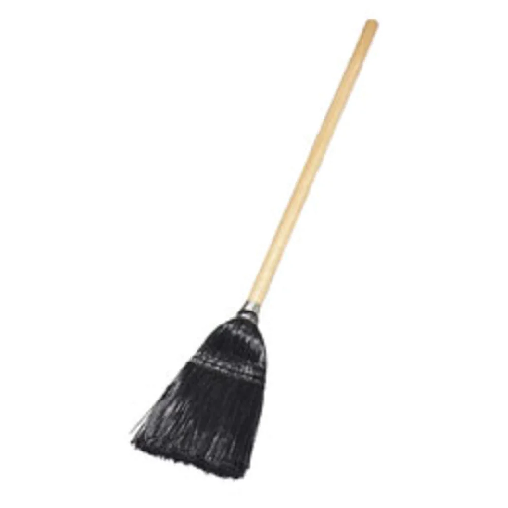 Carlisle 4168303 8 Inch Brush Toy Lobby Broom Wood Handle Black Synthetic Bristles
