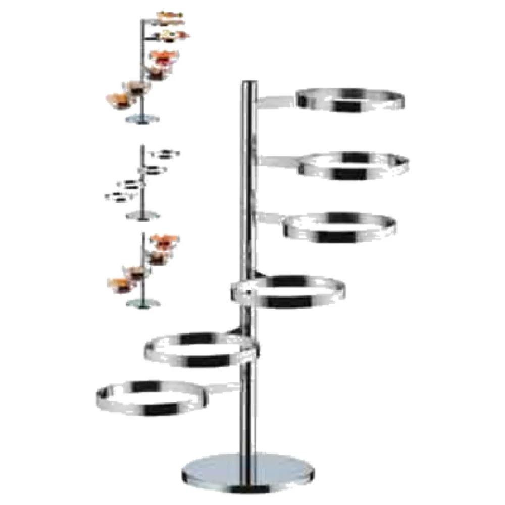 BauscherHepp 06.3011.6040 27-1/2 Inch 6-tier Display Stand with Revolving Holders Stainless Steel