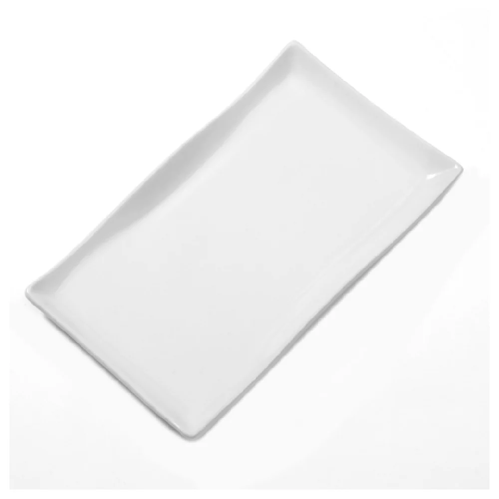 American Metalcraft RTWVY1 14-3/8 Inch Rectangular Wavy Platter Ceramic White