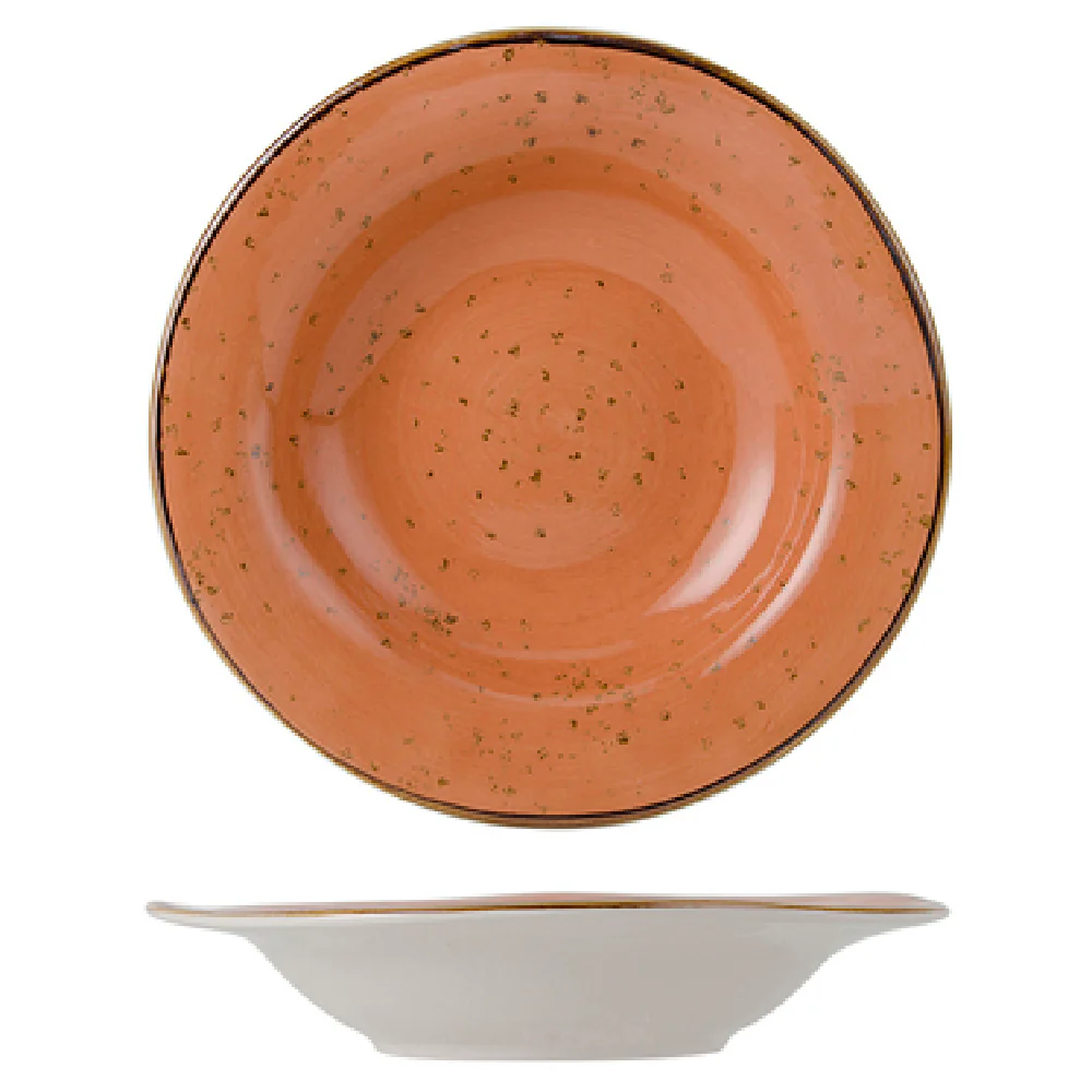Tuxton GGC-062 9-1/2 Oz Round Soup Bowl with Rimmed Design Porcelain Coral Tuxton GGC-062 9-1/2 Oz Round Soup Bowl with Rimmed Design Porcelain Coral