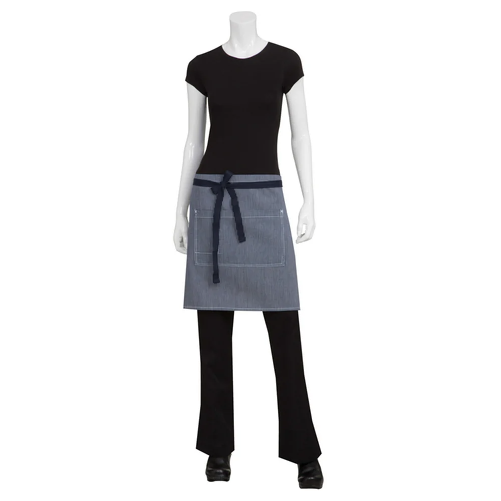 Chef Works AHWPT002IBL0 31 Inch Waist Apron Indigo Blue with Front Pocket